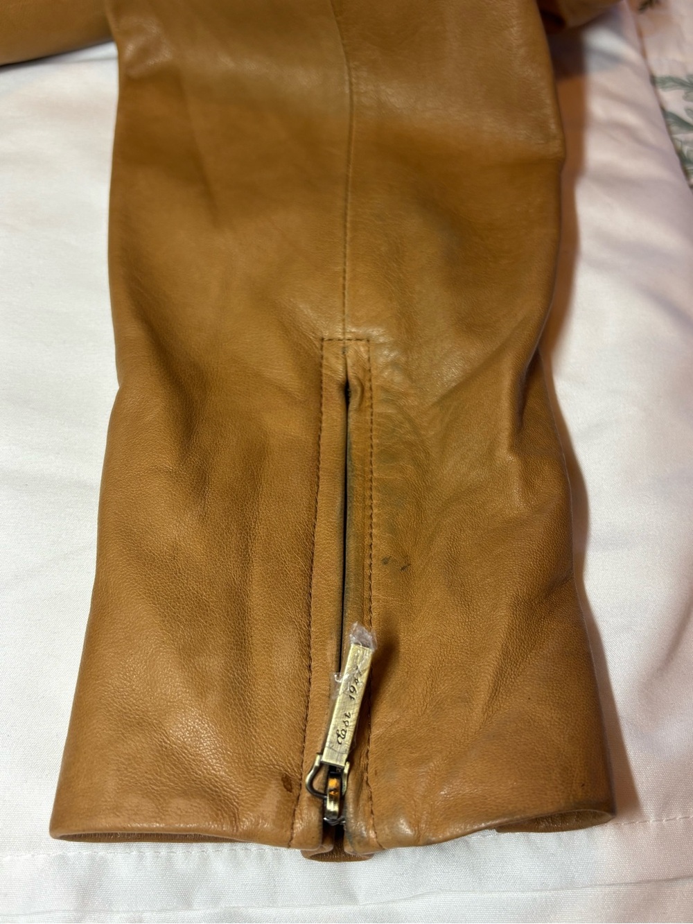 Talbots Camel/Tan Soft Leather Bomber Jacket, Size 10 - Picture 9 of 14